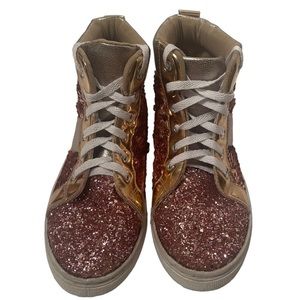Capelli Rose Gold Glitter Hi Top Sneakers Size 3